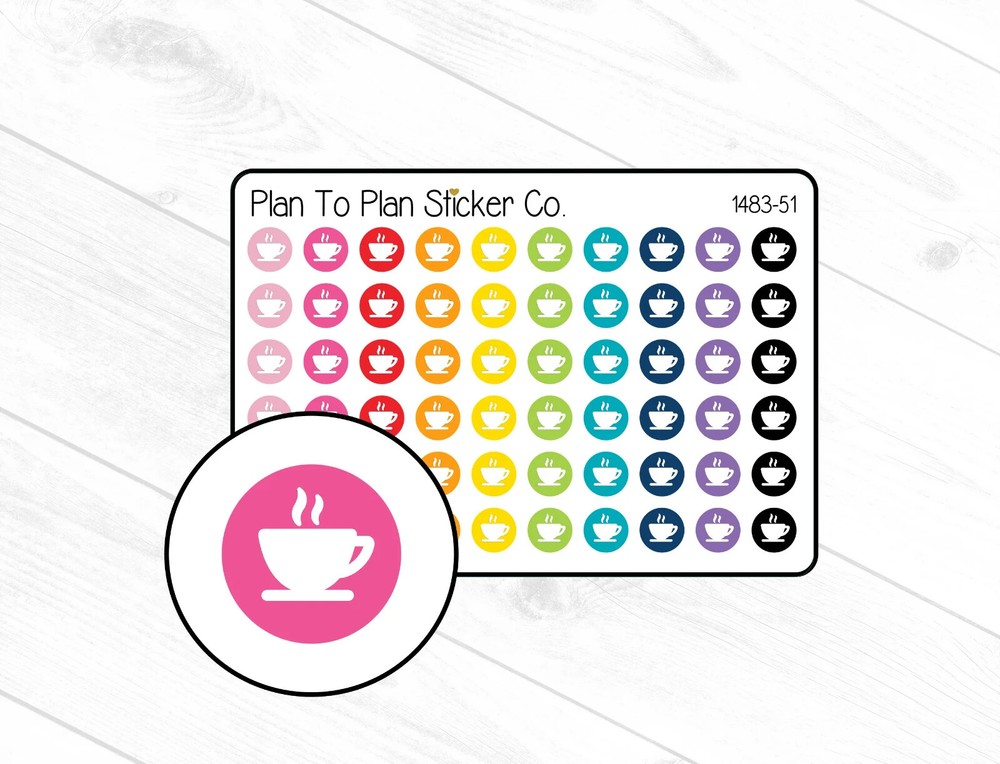 1483-51~~Coffee Cup Icon Planner Stickers.