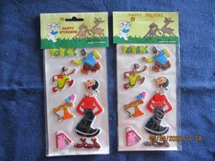 Vtg 1980’s Popeye Olive Oil Brutus 6 Character Cartoons Puffy Stickers Rare 3D