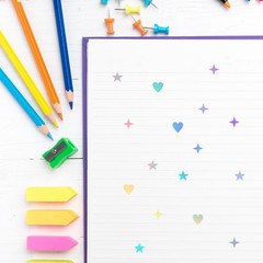 1800pcs Mini Holographic Glitter Foil Stickers, Self~Adhesive Star & Heart