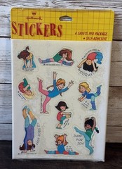 Vintage 1983 Hallmark Kids Girls Gymnastics Dance Aerobics Sticker Package NOS