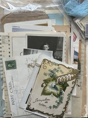 Vintage Ephemera Lot of 100 Pieces Junk Journal Book Pages Stamps Letters more