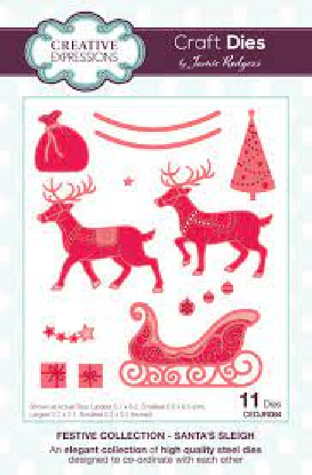 CREATIVE EXPRESSIONS – METAL CUTTING DIE – FESTIVE COLLECTION – SANTAS SLEIGH
