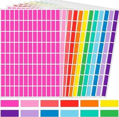Rectangular Colored Stickers,12 Colors Rainbow Color Color Coding Labels,1inc…