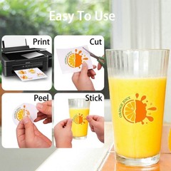 Translucent Waterproof Vinyl Sticker Paper – 15 Sheets 8.5 x 11 – Quick Dry
