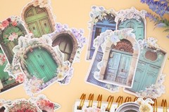 Flower deco door washi stickers | door Stickers color romantic flower stickers