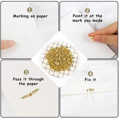 500 PCS 0.47×0.3 Inch Mini Paper Fastener Brad Split Pin Scrapbook Craft