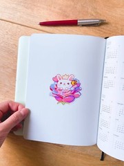 White Rabbit and Prism Rose Sticker – Holographic – Waterproof Vinyl