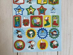 Peanuts Winter + Christmas Snow Stocking Sled Stickers Snoopy Woodstock New