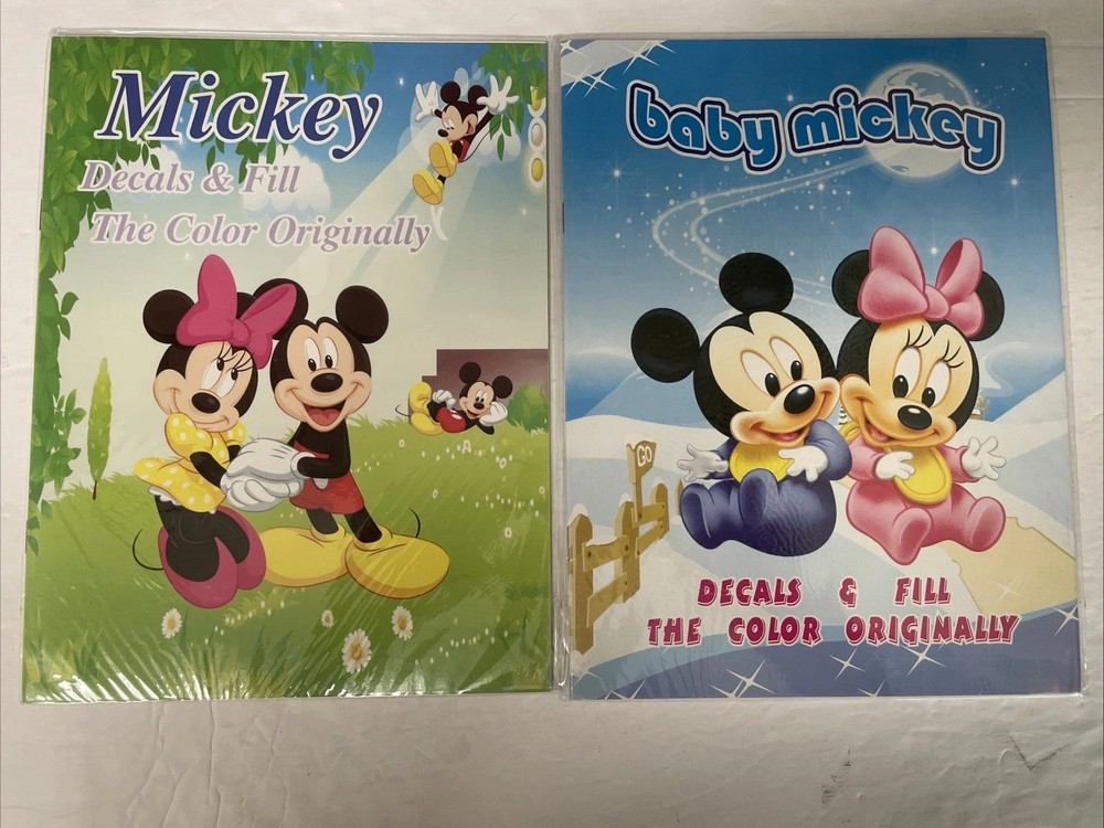 Disney Baby Mickey And Mickey And Minnie Decal & Fill The Color Originally