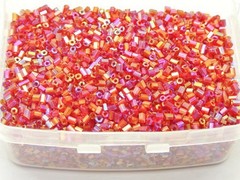 5000 Glass Tube Bugle Beads 2X2mm Transparent Color Choice + Storage Box