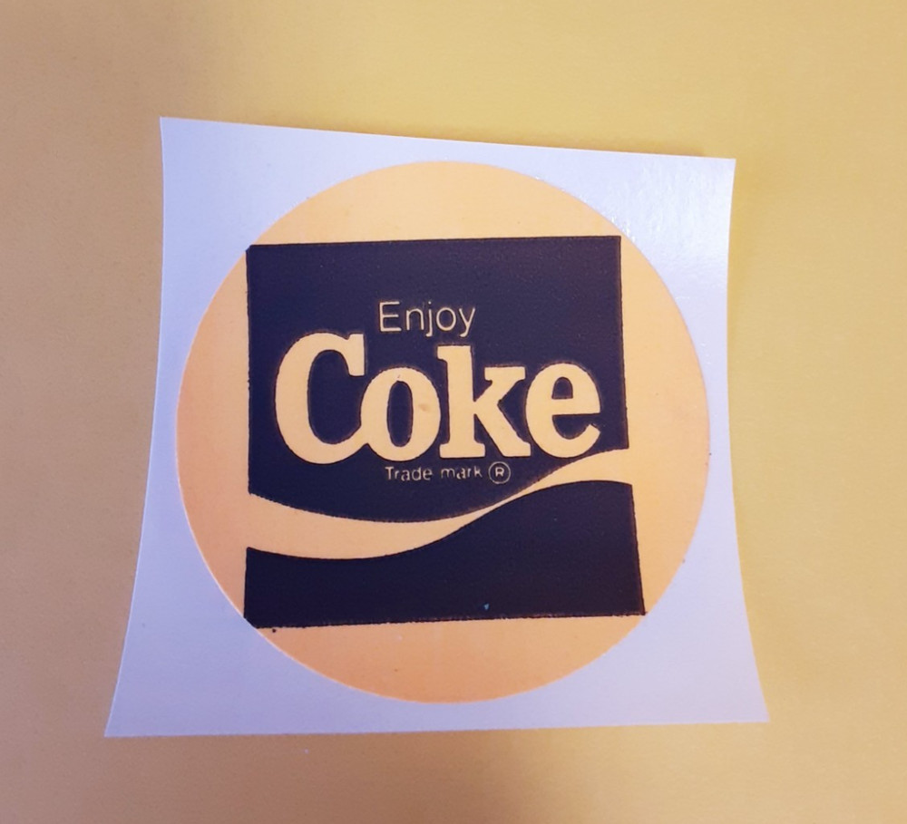 RARE! vintage 80’s Safeway neon orange coke coca cola sticker *restored*