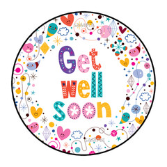 30 GET WELL SOON STICKERS ENVELOPE SEALS FAVORS LABELS TAGS 1.5″ ROUND HEARTS