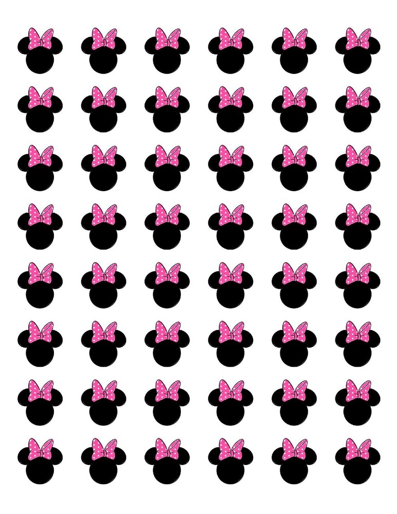 48 MINNIE MOUSE HEAD FACE PINK ENVELOPE SEALS LABELS STICKERS 1.2″ ROUND