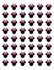 48 MINNIE MOUSE HEAD FACE PINK ENVELOPE SEALS LABELS STICKERS 1.2″ ROUND