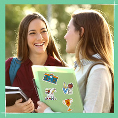 100 Pcs Back to School Stickers for Scrapbooks, Laptops, Water Bottles, DIY Craf