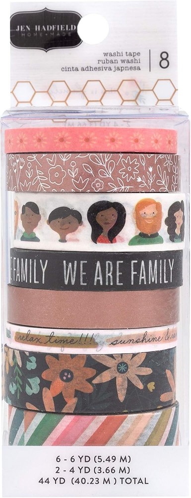 Jen Hadfield This Is Family Washi Tape Copper Foil accent 8pk Celebrates Family