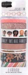 Jen Hadfield This Is Family Washi Tape Copper Foil accent 8pk Celebrates Family