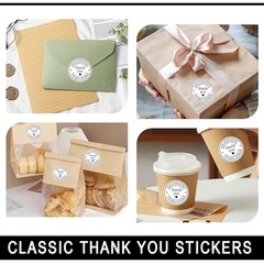 2″ Round Classic Retro Stickers Thank You for Supporting Our Small 2 inch White