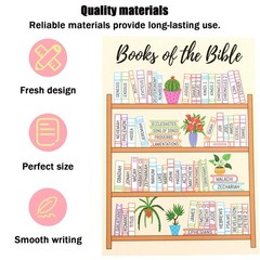 8pcs Books of The Bible Tracker Stickers, 5x7in God Multicolored