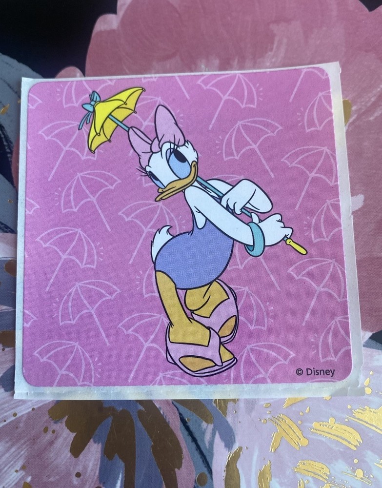 Imperfect Daisy Duck Beach Attire/Sunbrella Sticker Mod 2.5” Inches