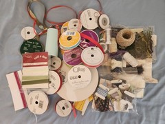 Lot of Supplies Scrapbook Cardmaking Papercrafting Tags Ribbon Washi Wire Twine