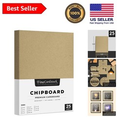 Versatile Brown Kraft Chipboard 30 Point – 25 Sheets for Scrapbooking and Crafts