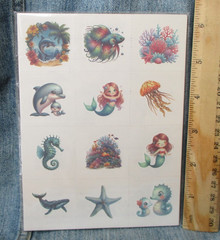 MERMAID UNDER THE SEA TEMPORARY TATTOOS 8 Sheets Birthday Party Favor BIN-1
