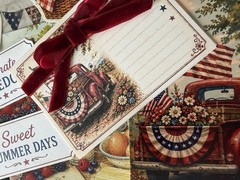 100 Pc Vintage Patriotic Americana Junk Journal Kit July 4th Ephemera Tags USA