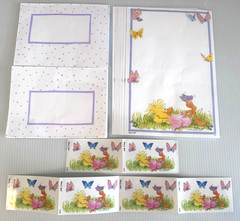 Vintage Suzy’s Zoo Stationery & Sticker Set ~ Polly and the Butterflies