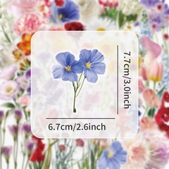 50-100pcs PET Transparent Plant & Flower Stickers Waterproof Stationery Notebook