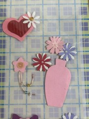 Handmade Craft Stickers Flowers In Vase Heart Stars Bow Acid Lignin Free