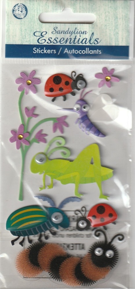 Sandylion Essentials 3D Stickers BUGS Insect Theme 26486 FAST FREE ship! WOW!