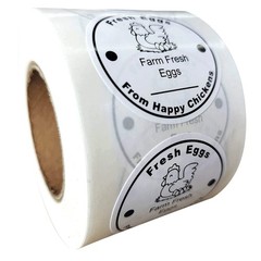 Farm Fresh Eggs Stickers 500 Pcs Farm Fresh Eggs Carton Labels Per Roll – 1.5…