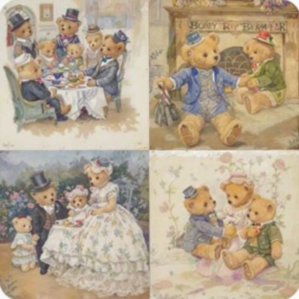 Teddy Bear Decoupage Rice Paper For Ornament-Wood Art A4 1 Sheet