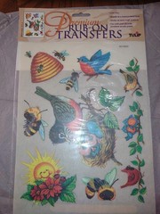 Vintage NEW Tulip Premium Rub-On Transfers Birds & Bees Multicolor