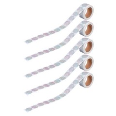 5 Rolls Holographic Stickers Round Double-sided Handmade Circular