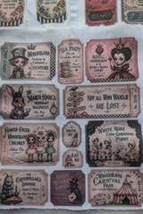 Alice in Wonderland Junk Journal Sublimation Fabric Ephemera Embellishments HM