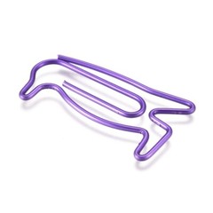 Purple Penguin Iron Cute Paper Clips, Funny Bookmark Marking Clips 5 each