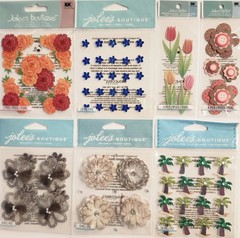 Lot Of 17 JOLEE’S BOUTIQUE Sticko Dimensional Scrapbook Stickers FLOWERS PLANTS