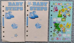 Lot of Baby Paper, Stickers, Ribbon for Card Making Scrapbooking Journaling