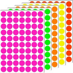 Dot Stickers 3/4 Inch Writable Colored in 5 Colors Labels for Office and Market
