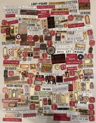 280 Pc Vintage Style Ephemera Tags Tickets Word Strips Chipboard Craft Lot