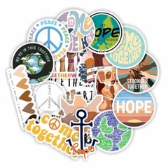 50pcs BLM Stickers, Human Rights World Peace Together Waterproof, 035