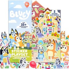 Bluey Sticker Playset – 2 Scenes & 35+ Reusable Puffy Stickers for Kids
