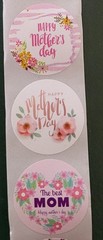 HAPPY MOTHER’S DAY ENVELOPE SEALS STICKERS LABELS TAGS 1″ ROUND FLORAL -100pc