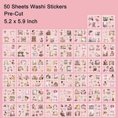 Garden Journaling Stickers – 50 Sheets Washi for Scrapbooking Crafts