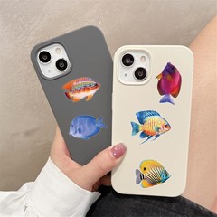 50PCS Clear Tropical Marine Life Ocean Stickers PET Fish Aesthetic Sticker for J