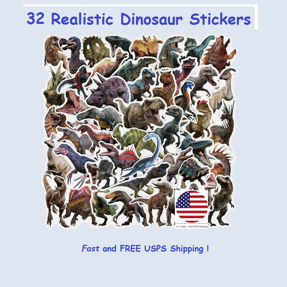 Realistic Dinosaur Dino Fun Stickers Teacher Supply DIY Crafts Kids Wall Decor