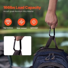 10 PCS Black Carabiner, Caribeaner Clip, Spring Snap Hook for Keychain Clip