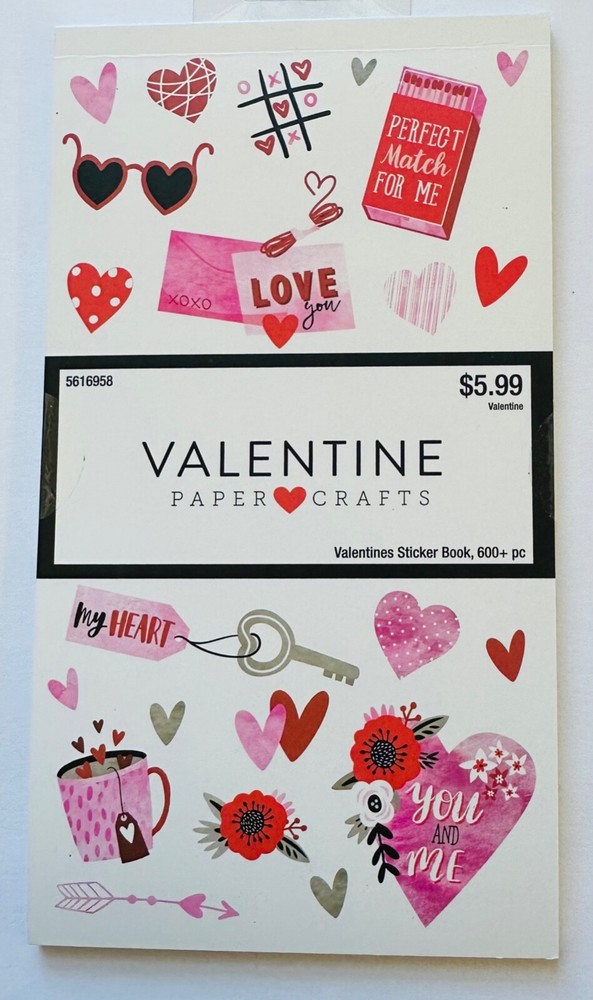 Valentine’s Day Love & Hearts Sticker Book Planner Papercraft Crafts Scrapbook